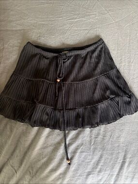 Black Tiered Ruffle Mini Skirt - Women's